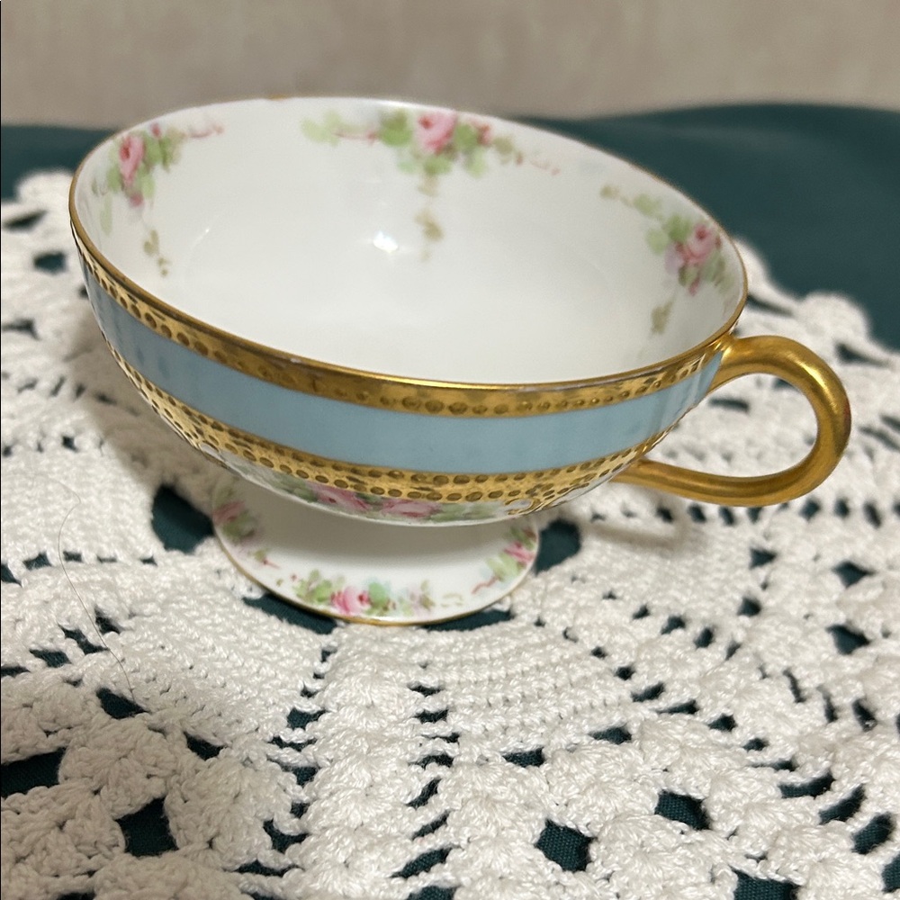 Haviland Blue and Gold Teacup